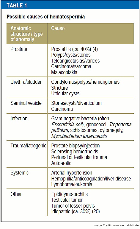 Causes of Hematospermia