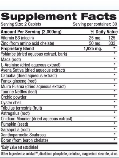 Max Size Supplement Facts Max Size Supplement Facts
